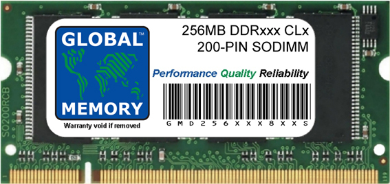 256MB DDR 266/333/400MHz 200-PIN SODIMM MEMORY RAM FOR TOSHIBA LAPTOPS/NOTEBOOKS